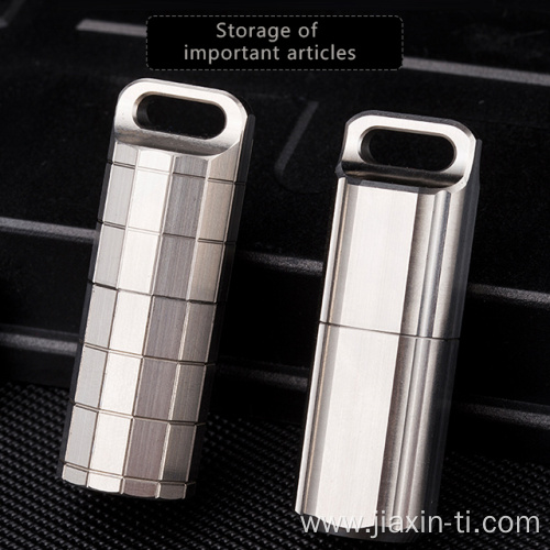 Pill Container Waterproof Capsule Titanium Pill Box Holder